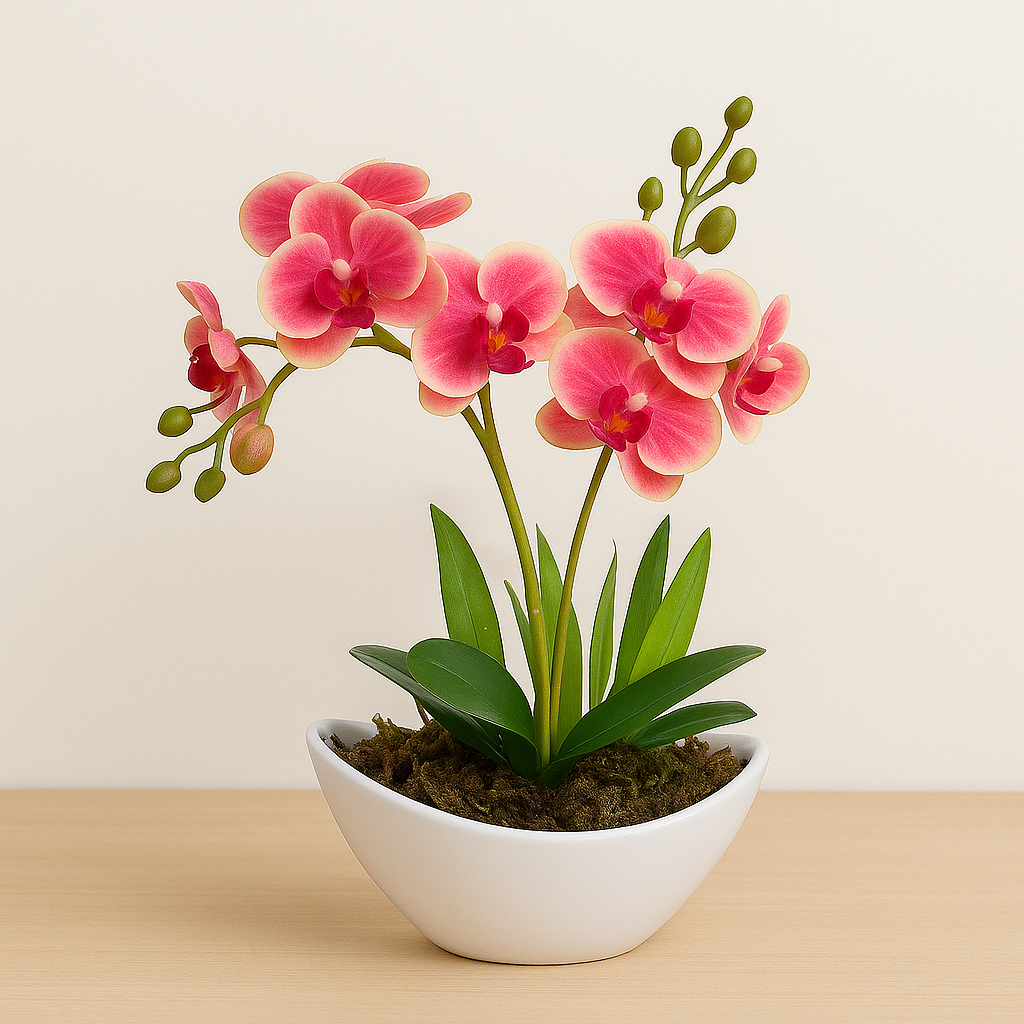 Arranjo Barca de Orquídea Artificial - Home Cozy