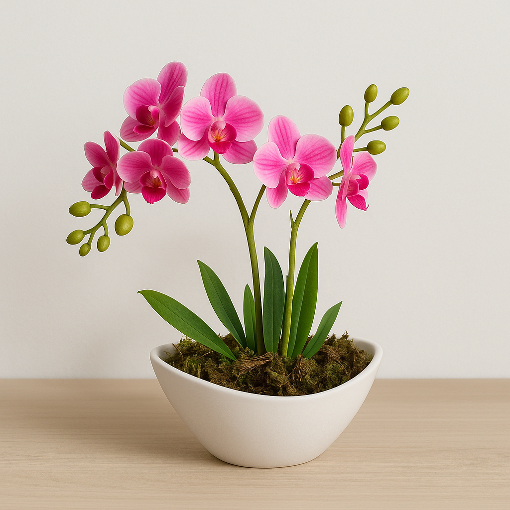 Arranjo Barca de Orquídea Artificial - Home Cozy