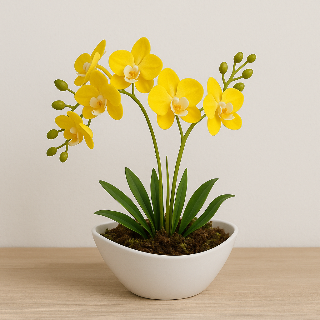 Arranjo Barca de Orquídea Artificial - Home Cozy