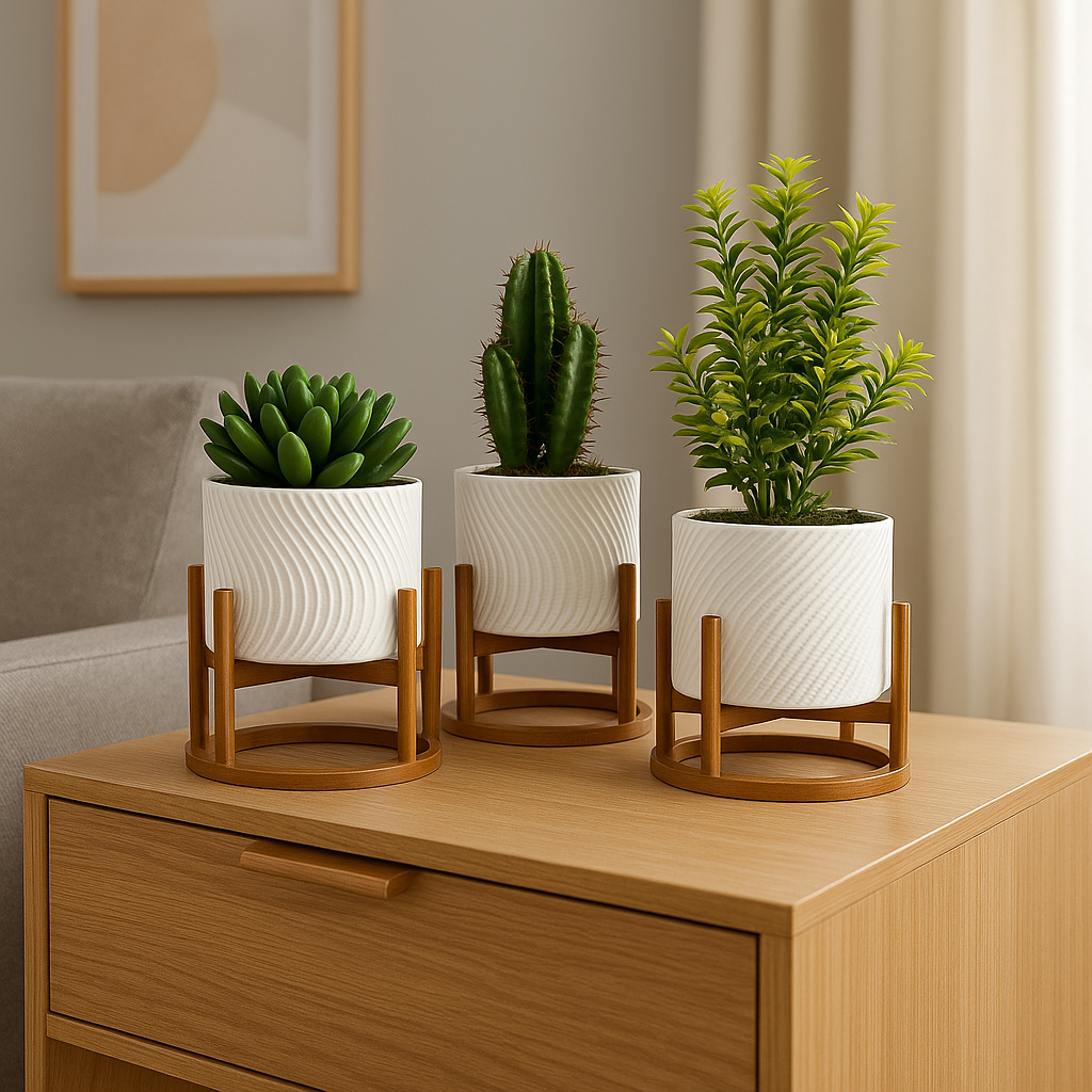 Kit com 3 Vasos Mini Elegante - Home Cozy