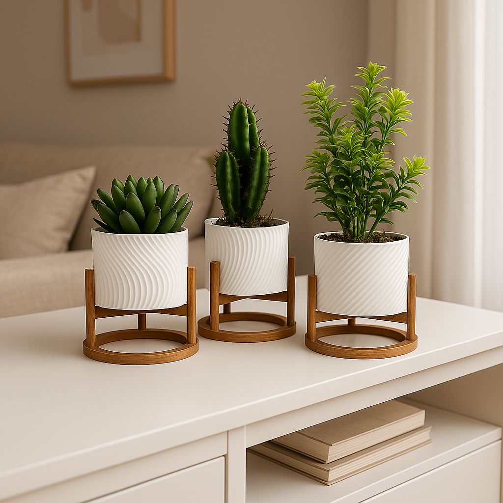 Kit com 3 Vasos Mini Elegante - Home Cozy