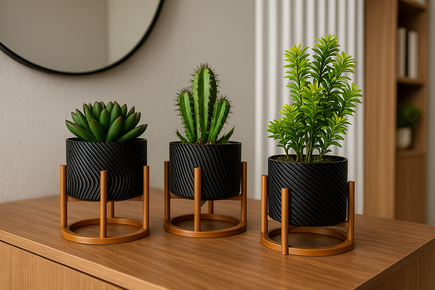 Kit com 3 Vasos Mini Elegante - Home Cozy