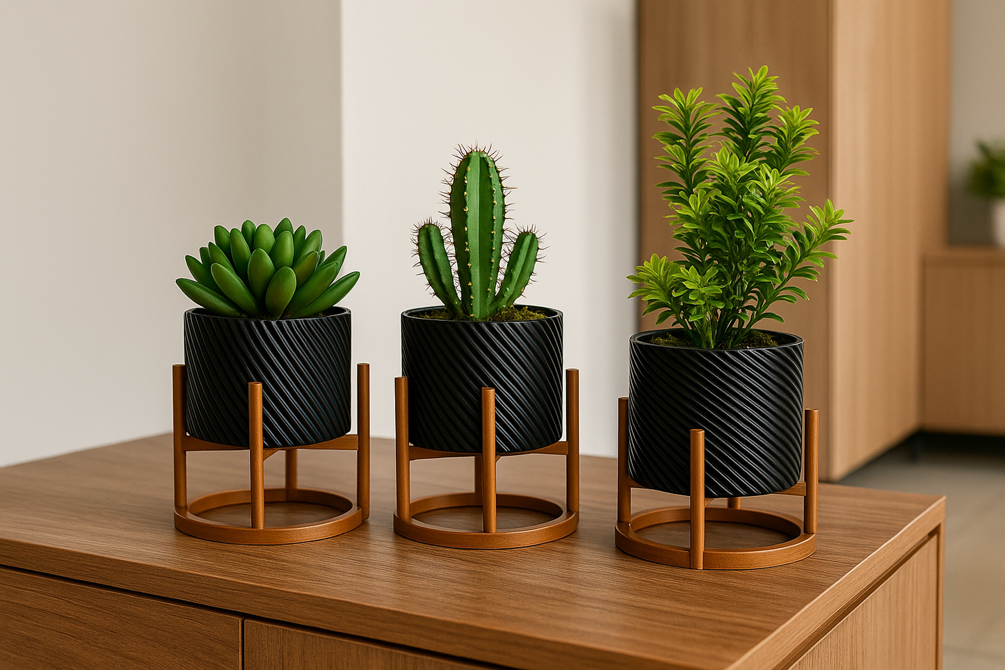 Kit com 3 Vasos Mini Elegante - Home Cozy