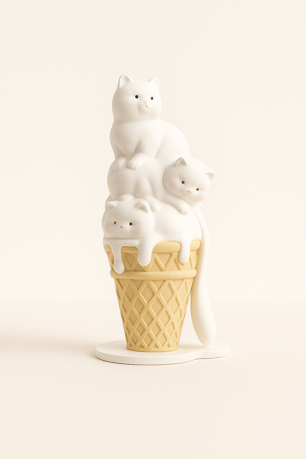 Decorativo Gato Sorvete Resina - Home Cozy