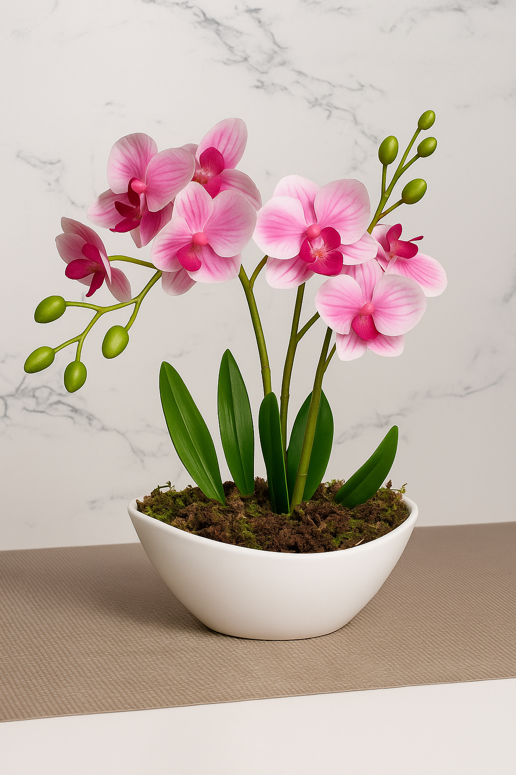 Arranjo Barca de Orquídea Artificial - Home Cozy