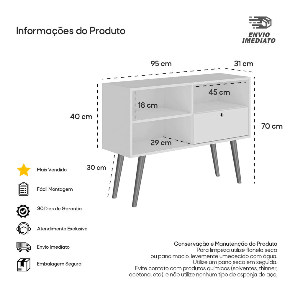 Aparador Retro de Madeira Buffet - Home Cozy