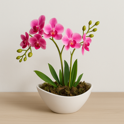 Arranjo Barca de Orquídea Artificial - Home Cozy