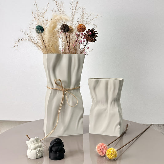 Dueto de Vasos Plissados Boho-Nórdicos - Home Cozy