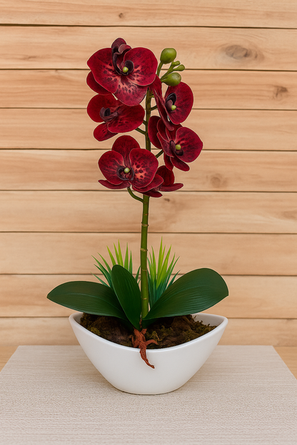 Arranjo Barca de Orquídea Artificial - Home Cozy