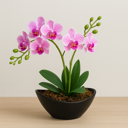 Arranjo Barca de Orquídea Artificial - Home Cozy