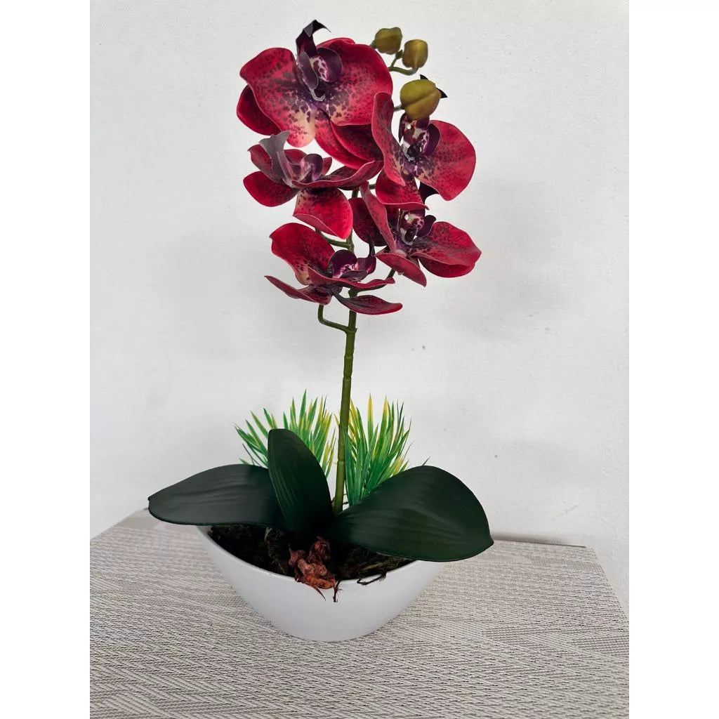 Arranjo Barca de Orquídea Artificial - Home Cozy