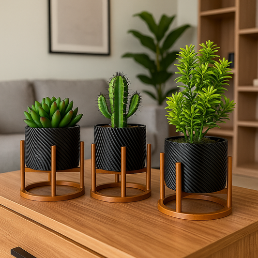 Kit com 3 Vasos Mini Elegante - Home Cozy