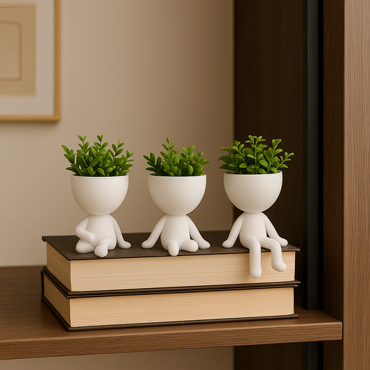 Kit 3 Mini Vasos com flor - Home Cozy