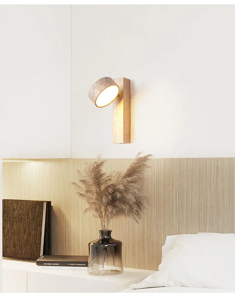 Luminária de Parede Contemporânea de Mármore e Madeira - Home Cozy