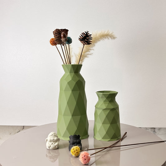 kit com 2 Vasos Decorativo Geométrico – Tamanhos P e M - Home Cozy
