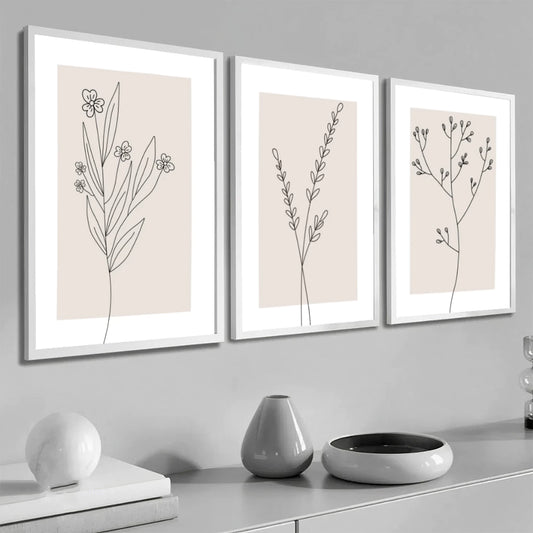 Quadro Decorativo Com Moldura De Folha Minimalista - Home Cozy