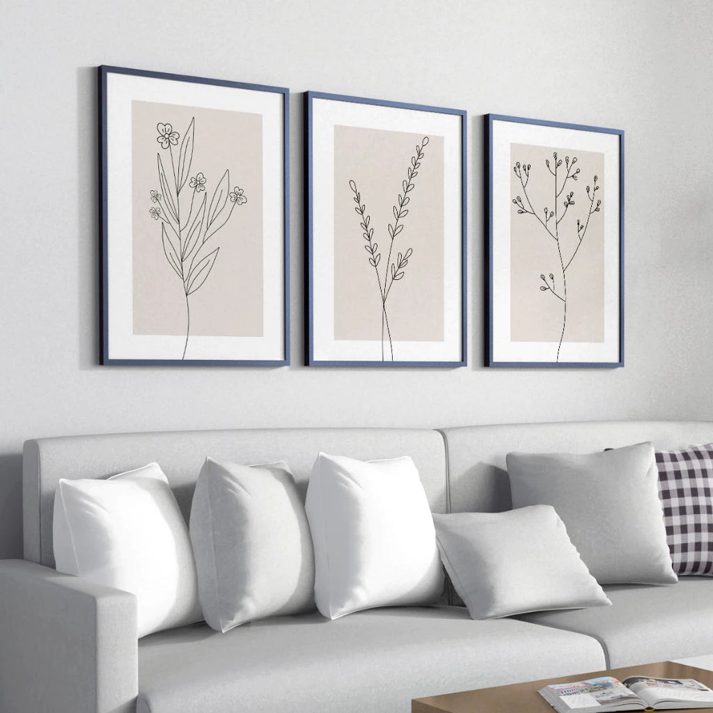 Quadro Decorativo Com Moldura De Folha Minimalista - Home Cozy