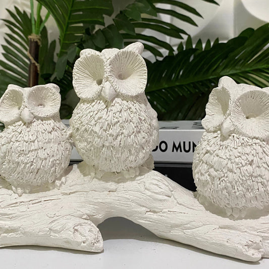 Escultura Família Coruja - Home Cozy